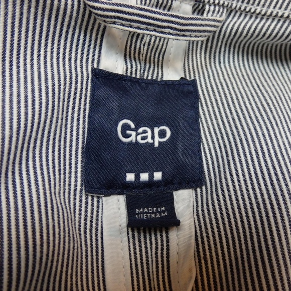 GAP blue and white striped modern fitted blazer jacket - Picture 7 of 7